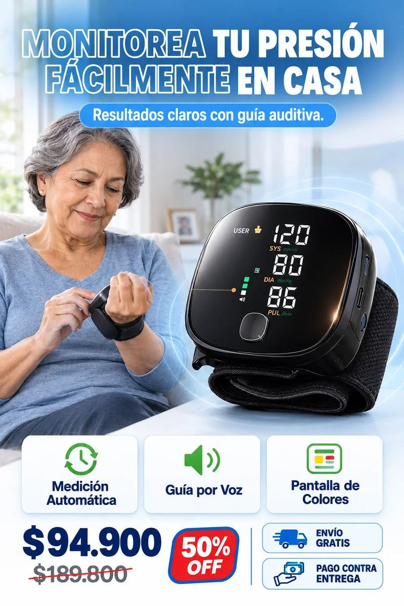 Tensiómetro Digital de Muñeca con Voz